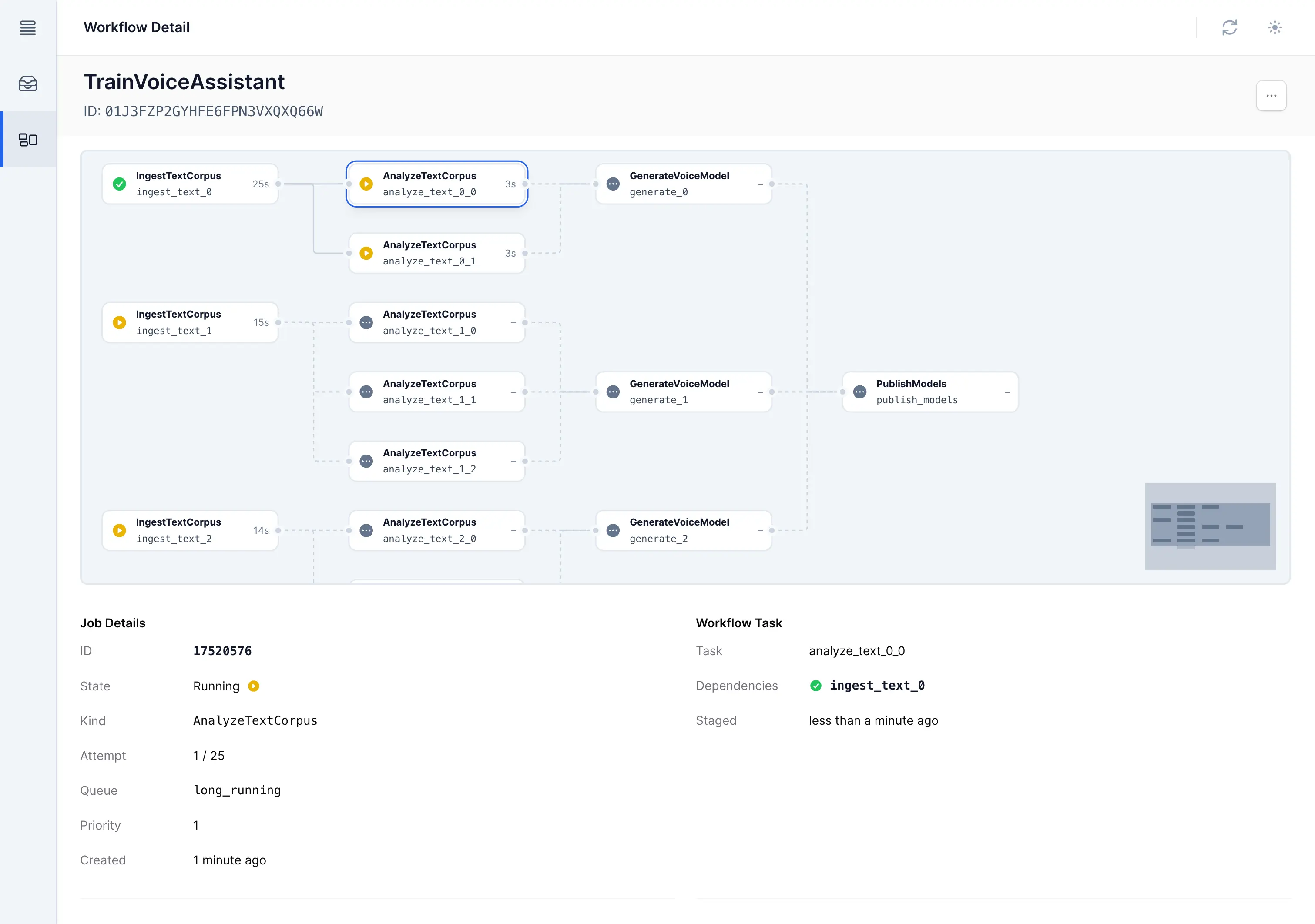 Workflow detail page